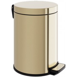 Waste bin Light Gold Gloss, material: Brass 6 lt Closed Floor standing, color: Gold surface: Glossy Dustbins