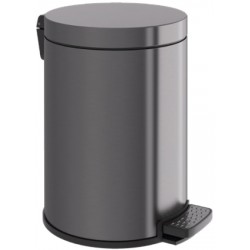 Waste bin Gun Metal Gloss material: Brass 6 lt Closed Floor standing, color: Grey surface: Glossy Dustbins