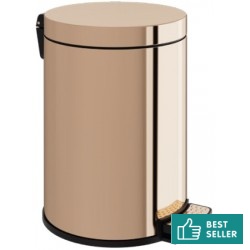 Waste bin material: Brass 6 lt Closed Floor standing, color: Pink Gold surface: Brushed Dustbins