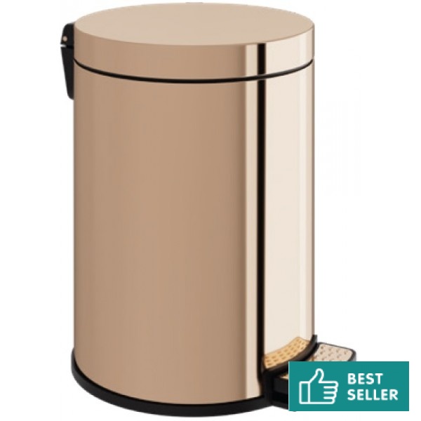 Χαρτοδοχείο Soft Close, Rose Gold brushed από ορείχαλκο 6 lt επιδαπέδιος τύπος κλειστό, χρώμα: Ροζ Χρυσό επιφάνεια: Βουρτσισμένη Χαρτοδοχεία