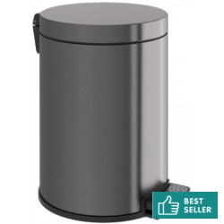 Χαρτοδοχείο Soft Close, Gun Metal brushed από ορείχαλκο 6 lt επιδαπέδιος τύπος κλειστό, χρώμα: Γκρι επιφάνεια: Βουρτσισμένη Χαρτοδοχεία