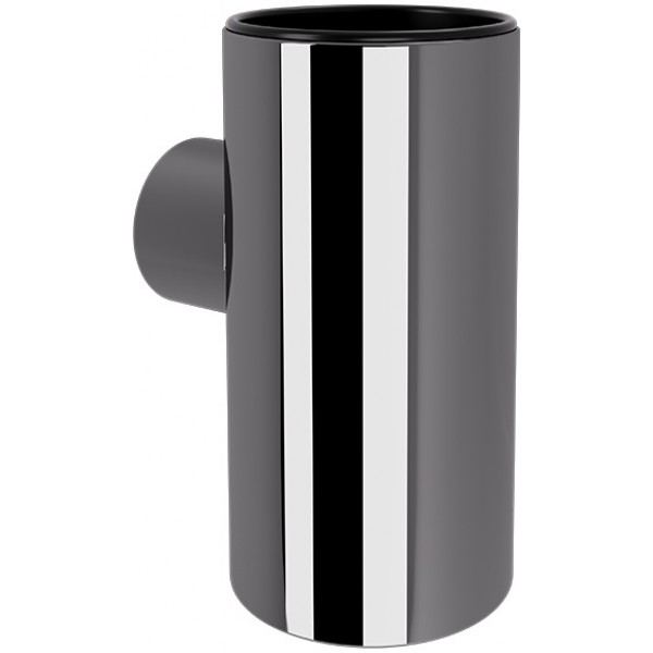 Ποτηροθήκη από ορείχαλκο επίτοιχος τύπος Gun Metal Gloss, χρώμα: Γκρι επιφάνεια: Γυαλιστερή Ποτηροθήκες