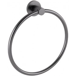 Towel ring closed material: Brass, color: Grey surface: Glossy