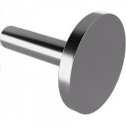 Άγκιστρο από ορείχαλκο μονό Φ6cm, Gun Metal Brushed, χρώμα: Γκρι επιφάνεια: Βουρτσισμένη Άγκιστρα