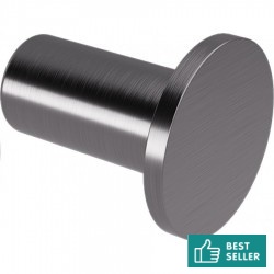Hook Flat wall mounted material: Brass single, color: Grey surface: Brushed Hooks