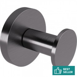 Άγκιστρο από ορείχαλκο μονό Gun Metal Brushed, χρώμα: Γκρι επιφάνεια: Βουρτσισμένη Άγκιστρα