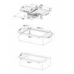 Εστίες με απορροφητήρα Black με γρίλιες Stainless Steel 83x52 Εστίες