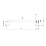 Spout (Nozzle) 21cm Wall-mounted AISI 316L material: Inox, color: Chrome surface: Brushed Bath spouts Spout (Nozzle) 21cm Wall-mounted AISI 316L material: Inox, color: Chrome surface: Brushed Bath spouts