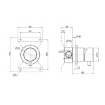 Διακόπτης μπαταρίας νιπτήρος εντοιχιζόμενος από inox, χρώμα: Χρωμέ επιφάνεια: Βουρτσισμένη Διακόπτες