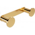 Hook double Flat wall mounted material: Brass, color: Gold surface: Brushed Hooks