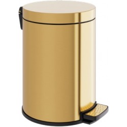 Waste bin material: Brass Warm Gold Gloss 6 lt Closed Floor standing, color: Gold surface: Glossy Dustbins