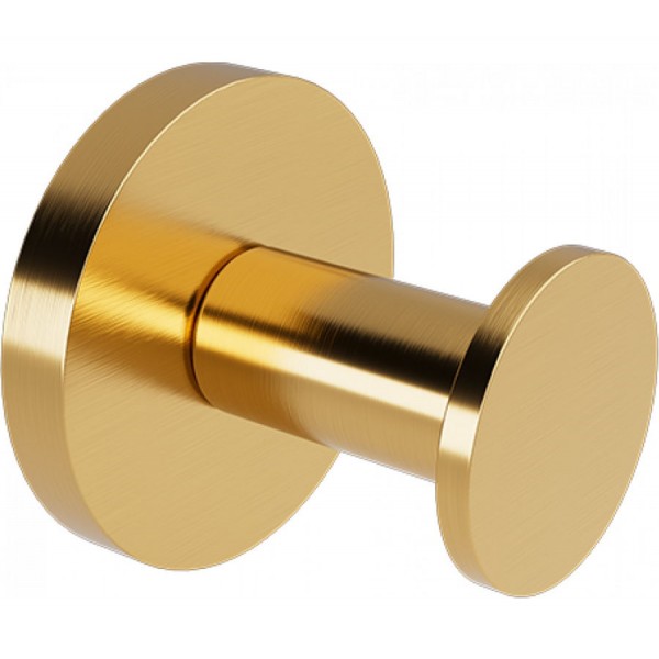 Hook Flat wall mounted material: Brass single, color: Gold surface: Brushed Hooks