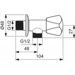 Διακόπτης G1/2'” , silver storm από ορείχαλκο, χρώμα: Χρωμέ επιφάνεια: Βουρτσισμένη Διακόπτες, Κάνουλες