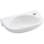 Washbasin Wall-mounted 41x26 With 1 bowl With hole on the right Without overflow material: Porcelain, color: White surface: Glossy Wall-mounted