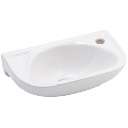 Washbasin Wall-mounted 41x26 With 1 bowl With hole on the right Without overflow material: Porcelain, color: White surface: Glossy Wall-mounted