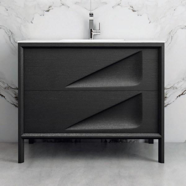 Βάση επίπλου με νιπτήρα 100x46x85 από MDF PET επιδαπέδιου τύπου με 1 νιπτήρα πορσελάνης, 2 συρτάρια βαρέως τύπου soft close, slim fit, Lacato Grey, χρώμα: Wenge Βάσεις επίπλου με νιπτήρα Βάση επίπλου με νιπτήρα 100x46x85 από MDF PET επιδαπέδιου τύπου με 1 νιπτήρα πορσελάνης, 2 συρτάρια βαρέως τύπου soft close, slim fit, Lacato Grey, χρώμα: Wenge Βάσεις επίπλου με νιπτήρα