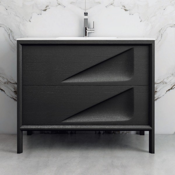 Βάση επίπλου με νιπτήρα 100x46x85 από MDF PET επιδαπέδιου τύπου με 1 νιπτήρα Solid, 2 συρτάρια βαρέως τύπου soft close, slim fit, Lacato Grey, χρώμα: Wenge Βάσεις επίπλου με νιπτήρα Βάση επίπλου με νιπτήρα 100x46x85 από MDF PET επιδαπέδιου τύπου με 1 νιπτήρα Solid, 2 συρτάρια βαρέως τύπου soft close, slim fit, Lacato Grey, χρώμα: Wenge Βάσεις επίπλου με νιπτήρα