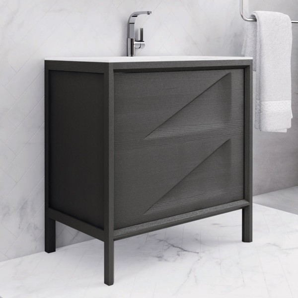 Furniture base with washbasin 80x46x85 material: MDF PET 1 basin countertop, color: Wenge Cabinets with wash basin