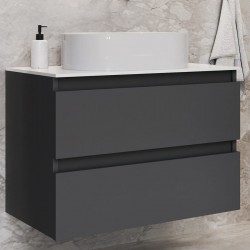 Furniture base without washbasin 90x46x60 material: MDF PET wall mounted, color: Black Cabinets without wash basin