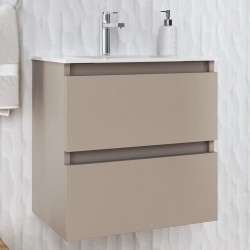 Furniture base with washbasin 60x46x60 material: MDF PET 1 basin wall mounted, color: Beige Cabinets with wash basin