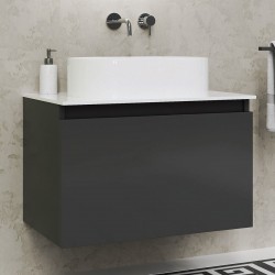 Furniture base without washbasin 80x46x80 material: MDF PET wall mounted, color: Grey Cabinets without wash basin
