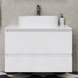 Furniture base without washbasin 90x60x46 material: MDF PET wall mounted, color: White Cabinets without wash basin