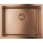 Sink Stainless (Steel) 50x40 material: Inox surface: Brushed free nested / Undermount 1 bowl (55x45), color: Pink Gold Stainless steel