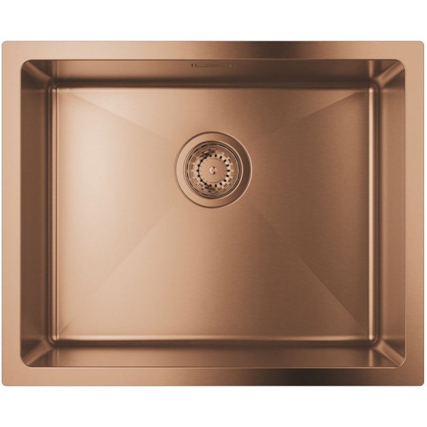 Sink Stainless (Steel) 50x40 material: Inox surface: Brushed free nested / Undermount 1 bowl (55x45), color: Pink Gold Stainless steel