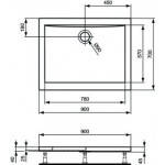 Shower tray Rectangular 90x70x4,5 material: Acrylic, color: White surface: Glossy Rectangular