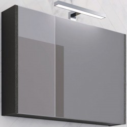 Καθρέπτης, σχήμα: Ορθογώνιο 80x55x15 από MDF PET με ντουλάπι, Lacato Grey, χρώμα: Γκρι Καθρέπτες μπάνιου