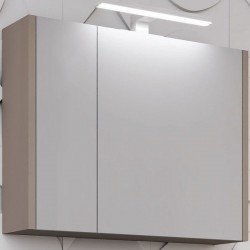 Καθρέπτης, σχήμα: Ορθογώνιο 70x55x15 από MDF PET με ντουλάπι, Lacato Vizon, χρώμα: Μπεζ Καθρέπτες μπάνιου