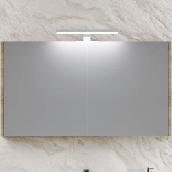 Καθρέπτης, σχήμα: Ορθογώνιο 100x55x15 από ξύλο συνθετικό με ντουλάπι, Oak, χρώμα: Ξύλο Δρυς