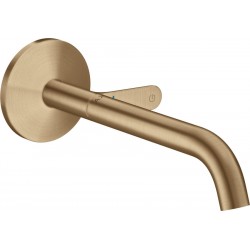 Wash basin tap Wall-mounted - external part 1 hole mixer With pop-up waste set, color: Bronze material: Brass surface: Brushed Wall-mounted - external part