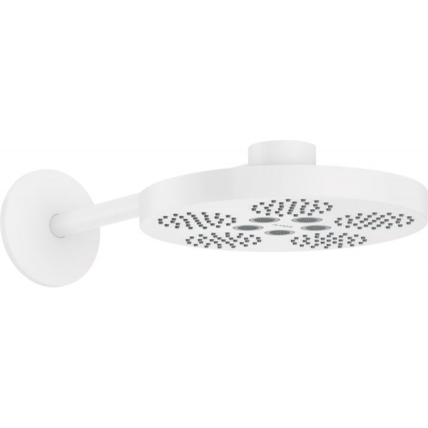 Shower head Wall-mounted 28x28 material: Brass, style: 2 sprays, color: White surface: Matt Overhead showers