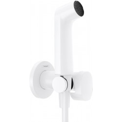 Bidet system external part Mixing material: Brass, color: White surface: Matt Wall-mounted bidet hand shower systems