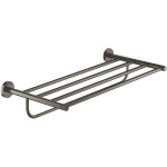 Shelve for towel 55x27x11,1 material: Brass Wall-hung 55x27x11,1, color: Grey surface: Brushed Shelves for towels