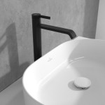 Wash basin tap Deck-mounted for free-standing washbasin material: Brass mixer Without waste, color: Black surface: Matt Deck-mounted Wash basin tap Deck-mounted for free-standing washbasin material: Brass mixer Without waste, color: Black surface: Matt Deck-mounted