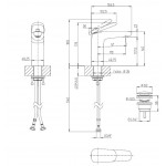 Μπαταρία νιπτήρος επικαθήμενη αναμεικτική από ορείχαλκο με βαλβίδα pop-up , χρώμα: Χρωμέ επιφάνεια: Γυαλιστερή Επικαθήμενες