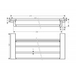 Shelve for towel 64,8x24,8x7,2 material: Brass Wall-hung, color: Bronze surface: Brushed Shelves for towels