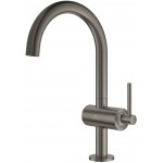 Wash basin tap Deck-mounted L size material: Brass mixer With push-open waste set, color: Grey surface: Brushed Deck-mounted Wash basin tap Deck-mounted L size material: Brass mixer With push-open waste set, color: Grey surface: Brushed Deck-mounted