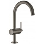 Wash basin tap Deck-mounted L size material: Brass mixer With push-open waste set, color: Grey surface: Brushed Deck-mounted Wash basin tap Deck-mounted L size material: Brass mixer With push-open waste set, color: Grey surface: Brushed Deck-mounted