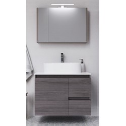 Bathroom furniture set without washbasin 80x46x60 material: Wood composite wall mounted, color: Wood Grey Bathroom furniture sets