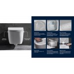 Wall-mounted toilet with shower & toilet seat, style: Wrapover Self-Cleaning simple 54x40 surface: Glossy, color: White Wall-mounted shower-toilets