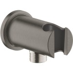 Shower holder Fixed With Outlet elbow material: Brass, color: Grey surface: Brushed Shower holders