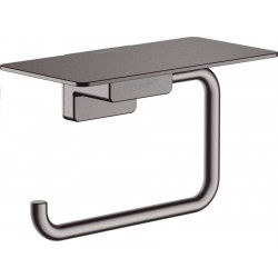 Χαρτοθήκη με ράφι από ορείχαλκο Brushed Black Chrome, χρώμα: Γκρι Σκούρο επιφάνεια: Βουρτσισμένη Χαρτοθήκες