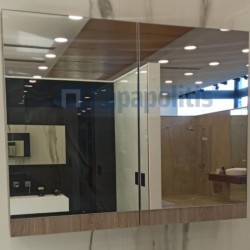 Καθρέπτης, σχήμα: Ορθογώνιο 75x60x16 από ξύλο συνθετικό με ντουλάπι, χρώμα 328, χρώμα: Ξύλο Δρυς Καθρέπτες μπάνιου