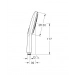 Shower head 3 jets, color: Gold surface: Glossy Hand showers Shower head 3 jets, color: Gold surface: Glossy Hand showers