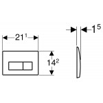Flush wall plates for concealed cistern Actuation dual flush valve material: Die-Cast Zinc, color: Chrome surface: Matt Flush plates