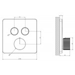 Shower tap Wall-mounted external part 2 way material: Brass thermostatic With plate with separate exits without hand shower, hose and holder, color: Chrome surface: Glossy Wall-mounted - external part