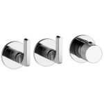 Shower tap Wall-mounted external part 2 way 3 holes material: Brass thermostatic with separate exits without hand shower, hose and holder, color: Chrome surface: Glossy Wall-mounted - external part